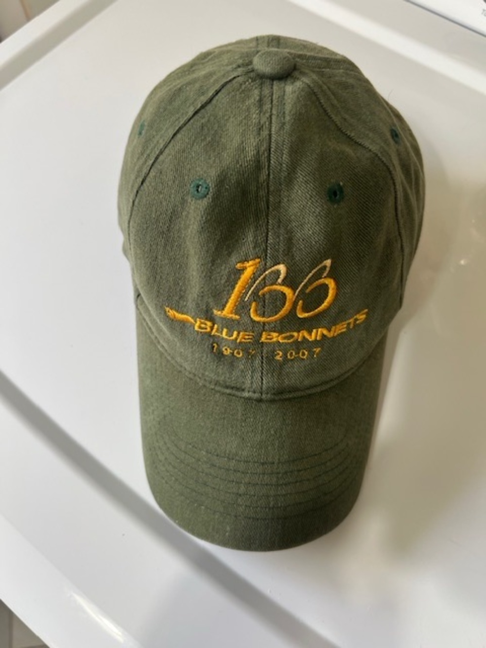Green '136 Blue Bonnets' Embroidered Baseball Cap (1907-2007)